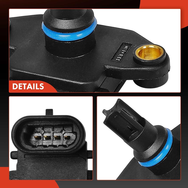 A-Premium Turbocharger Boost Pressure MAP Sensor [4 Blades] Compatible with