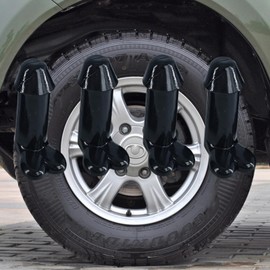 4PCS Funny Tire Valve Stem Caps for Cars, SUV, Bike, Trucks, Motorcycles,Gag Prank Gifts Hilarious Gifts for Husband, Friends (Black, Large)