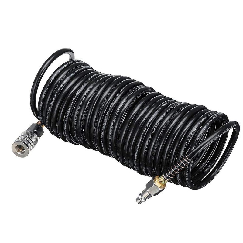 Air Hose,25ft Air Compressor Hose with Bend Restrictor,PE Recoil Air