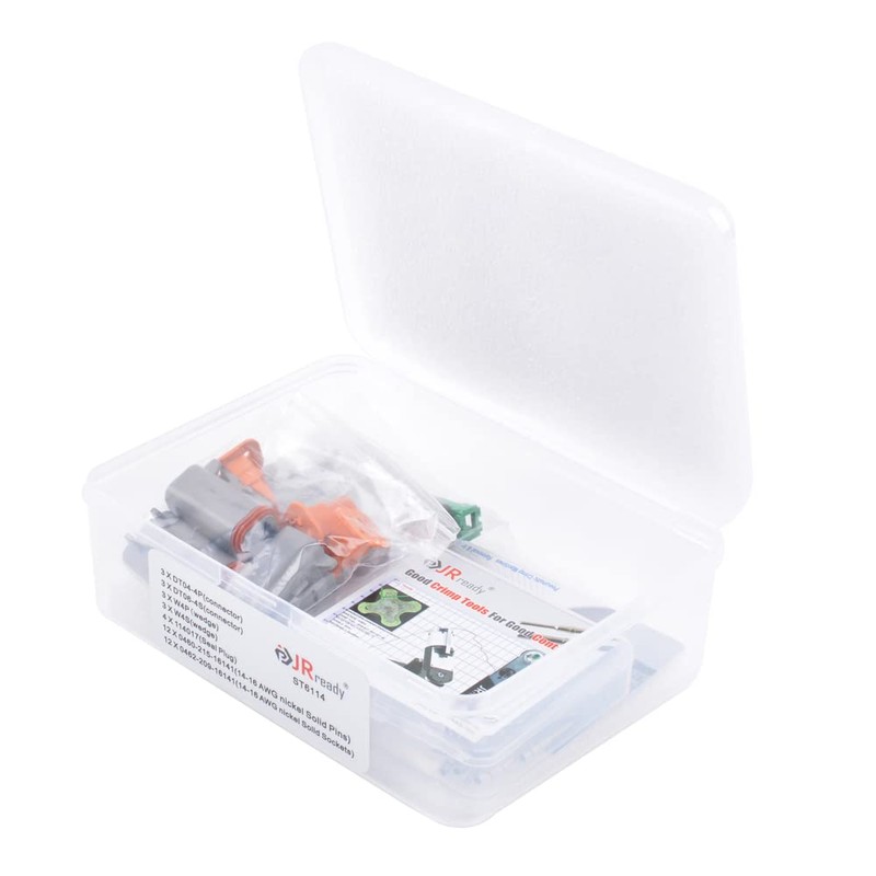 JRready ST6114 DT Connector 4 Pin with 14-16AWG Solid Terminals,