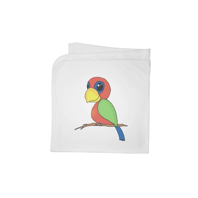 Azeeda 'Cute Parrot' Cotton Baby Blanket/Shawl (BY00040055)