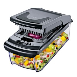 Küchenprofi Onion / Vegetable Chopper Fix Plus | Plastic/Blade Steel | Vegetable Cutter | Dice Cutter Onions, Cucumbers, Carrots | Fruit Multi Cutter | Pens, Cubes, Slices