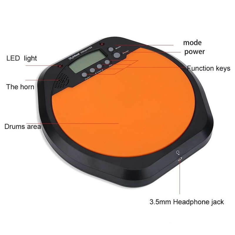 Alomejor Electronic Drum Pad Digital Exercise Metronome Drum Machine with