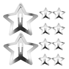 Outanaya Cute Star Hair Clips Set of 10 Decorative Silver Star Hair Accessories for Girls for Women for Everyday and Special Occasions