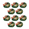 10PCS Dollhouse Christmas Wreaths Simulation Plastic Garland Model for 1/12