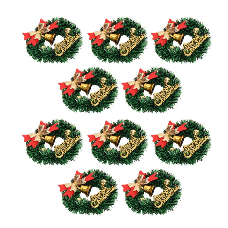 10PCS Dollhouse Christmas Wreaths Simulation Plastic Garland Model for 1/12