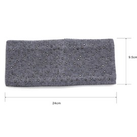 AnJuHoPa Wool Winter Hat for Women Warm Knitted Beanie Skin Friendly Headband Comfortable Neck Warmer Elegant Colour Matching Crystal Decoration Single Piece or One Set for Elite Ladies, 02# Melange