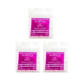 JMU Clear Orthodontic Elastics 1/8 Light, 300 Pack Latex Free Orthodontic Rubber Bands Intraoral Elastic Bands Dental Rubber Bands Made in USA