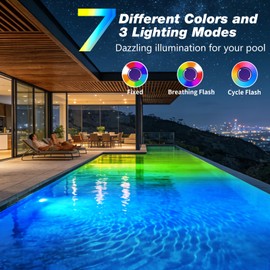 Askyli Pool Lights for Above Ground Pools, Upgraded Rechargeable Dynamic Lighting Inground Pool Lights that Float w/Remote, 16H Runtimes Underwater LED Pools Light with Timer Off for Hot Tub Pond-2PC