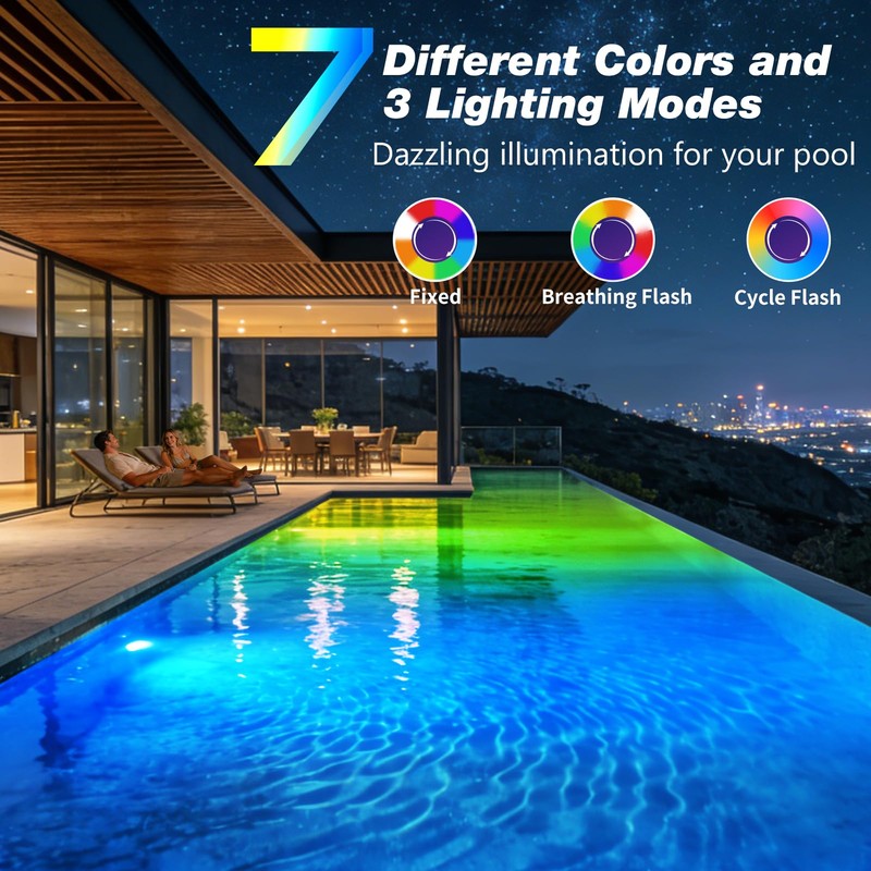 Askyli Pool Lights for Above Ground Pools, Upgraded Rechargeable Dynamic
