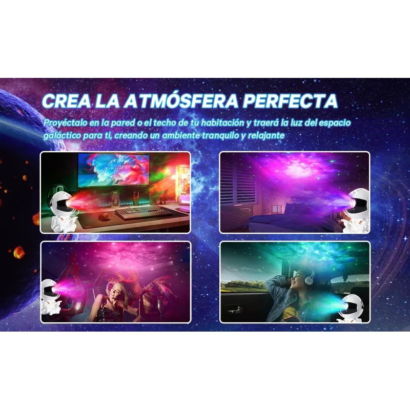 HC.life Proyector De Astronauta Lámpara Luz Nocturna Galaxy Star