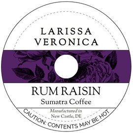 Rum Raisin Sumatra Coffee (Single Serve K-Cup Pods) (Gourmet, Naturally Flavored, Whole Coffee Beans) (12 pods, ZIN: 574461)