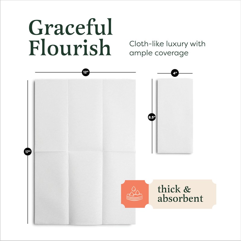 400-Pack BloominGoods Disposable Bathroom Napkins | Linen-Feel Guest Towels |