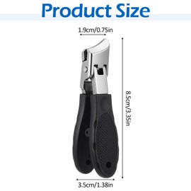 Wide Jaw Opening Anti-Splash Slanted Nail Clipper Anti-Slip Slanted Nail Clipper Angled Nails Clippers Wide Mouth Toe Nails Clippers Ingrown for Women and Men(Black)