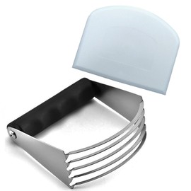 Stainless Steel Pastry Cutter,Pastry Blender and Dough Scraper,Professional Bladed Dough Cutter/Blender Scraper Chopper Set for Kitchen Baking Tools