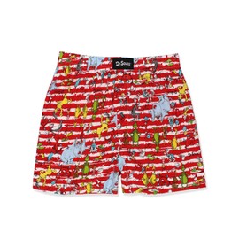 Dr. Seuss Men's Button Fly Boxer Lounge Shorts, Red, Large