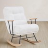 VECELO Wide Rocking Chair Nursery, Oversized Upholstered Glider with High