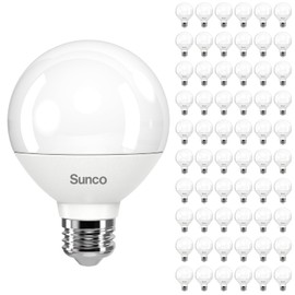 Sunco 60 Pack G25 LED Light Bulbs, Globe Vanity Lights for Bathroom High Output, 1000 LM, 11W (100W Equivalent), 4000K Cool White, Dimmable, E26 Base, Round Frosted Decorative Bulb UL.