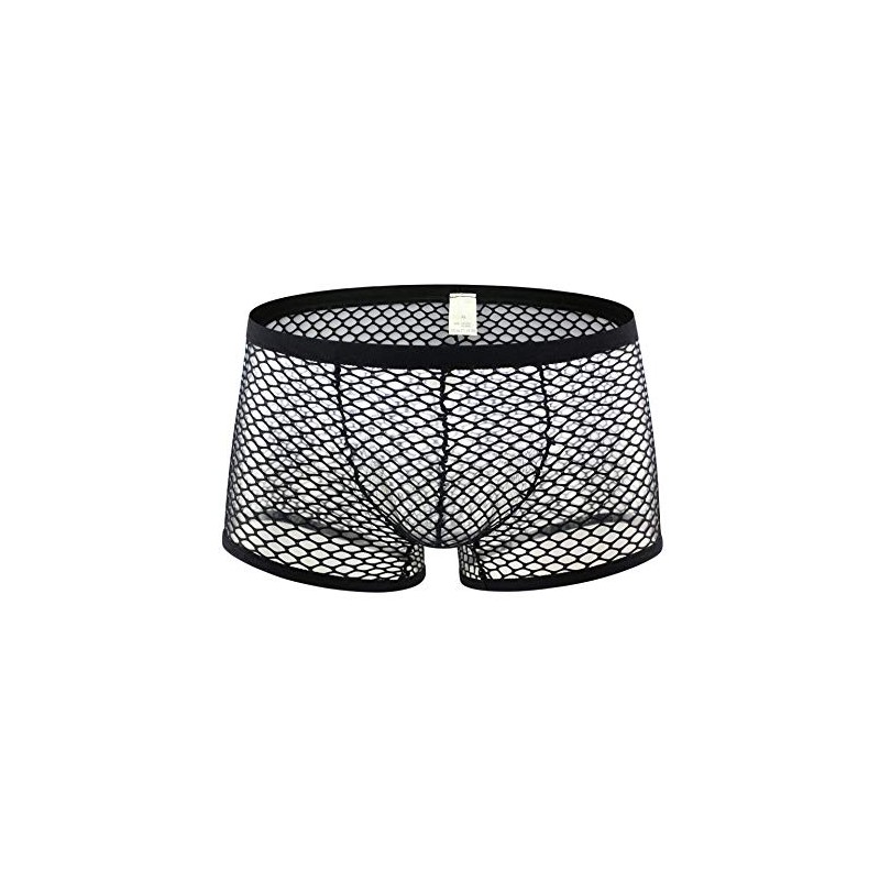 Swbreety Men's Sheer Mesh Fishnet Low Rise Boxer Briefs See