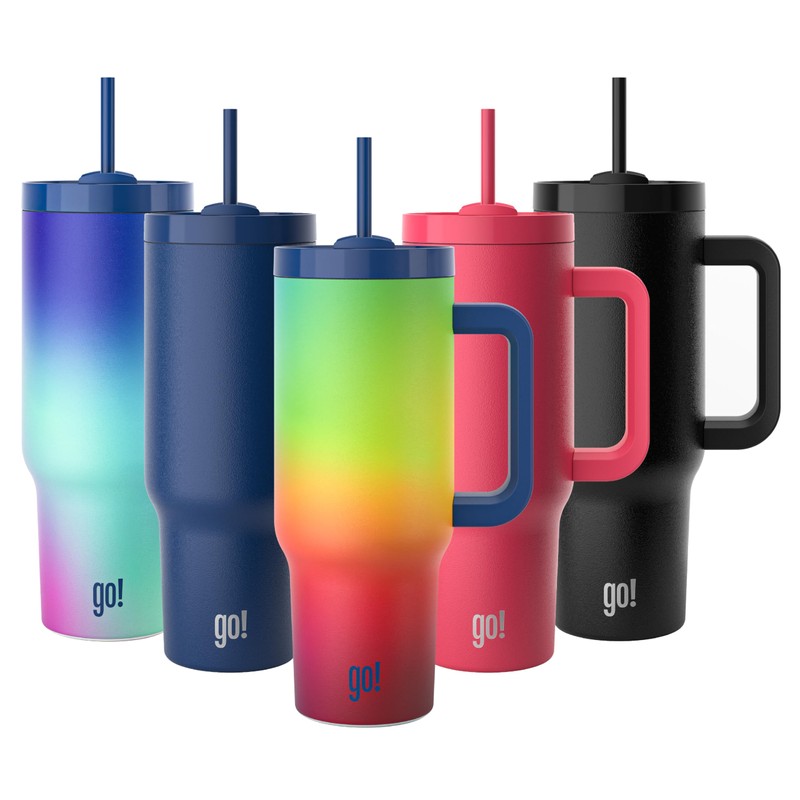 40oz Stainless Steel Handle Tumbler with Triple Insulation & Copper