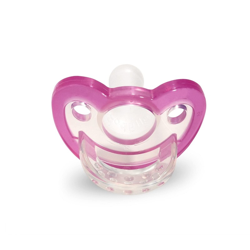 RaZbaby JollyPop Baby Pacifier Newborn, Double Pack, Pink, 0-3 Months