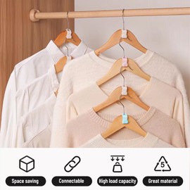 40 Pcs Clothes Hanger Connector Hooks, Space Saving Hangers, Coat Hangers Space Saving, Wardrobe Wizard Hooks, Coat Hanger Hooks for Wardrobe Storage