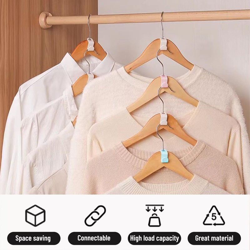 40 Pcs Clothes Hanger Connector Hooks, Space Saving Hangers, Coat