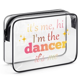 Dancer Gifts Dance Lover Gift PVC Makeup Bag Dance Ballet Recital Gifts Dancer Teacher Appreciation Gifts Clear Cosmetic Bag Christmas Birthday Gift for Girls Women Dance Sister Zipper Toiletry Pouch