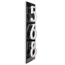 Montague Metal Products Floating Modern 6‘’ Number Vertical Address Plaque-Assembled-Address Sign-House numbers sign-Aluminum-Easy to Install-Vertical-3 Digit