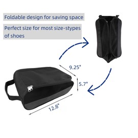 Sanseenia Outdoor Golf Shoe Bag for Travel, Waterproof & Breathable Zippered Sports Golf Shoe Carrier Bags for Men Women (Blue)