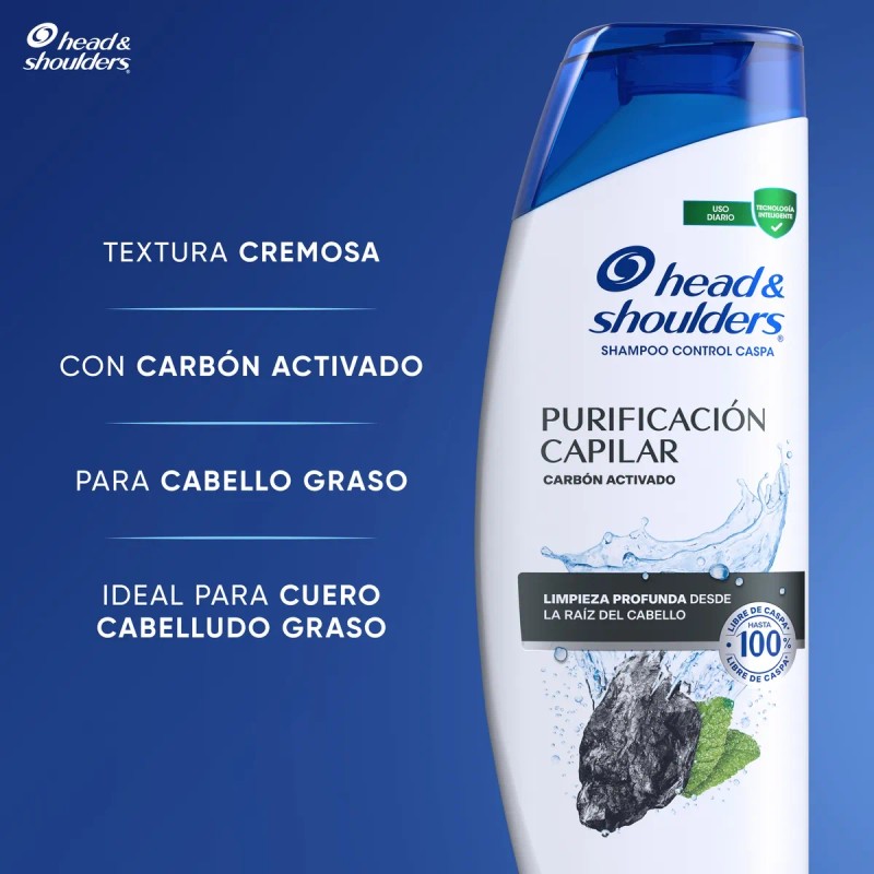 Shampoo Control Caspa Head & Shoulders Purificación Capilar, 650 ml