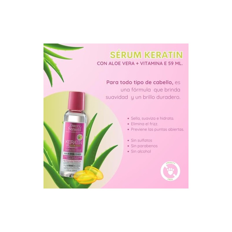 Every Strand Aceite para Cabello Keratina Aloe Vera Mas Vitamina