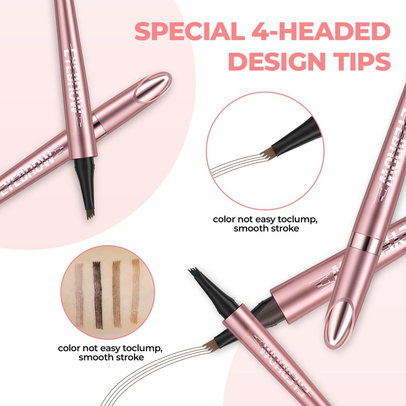 Magic Eyebrow Pen, 2024 New Microblading Eyebrow Pencil with 4