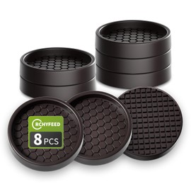 RCHYFEED Feet Protector Pad, Pack of 8 Furniture Gliders, 5 cm, Non-Slip Pads for Furniture Castors, Ideal Non-Slip Rubber, Ideal for Tile Floors, Non-Slip Pads for Furniture and Items (Brown Round)
