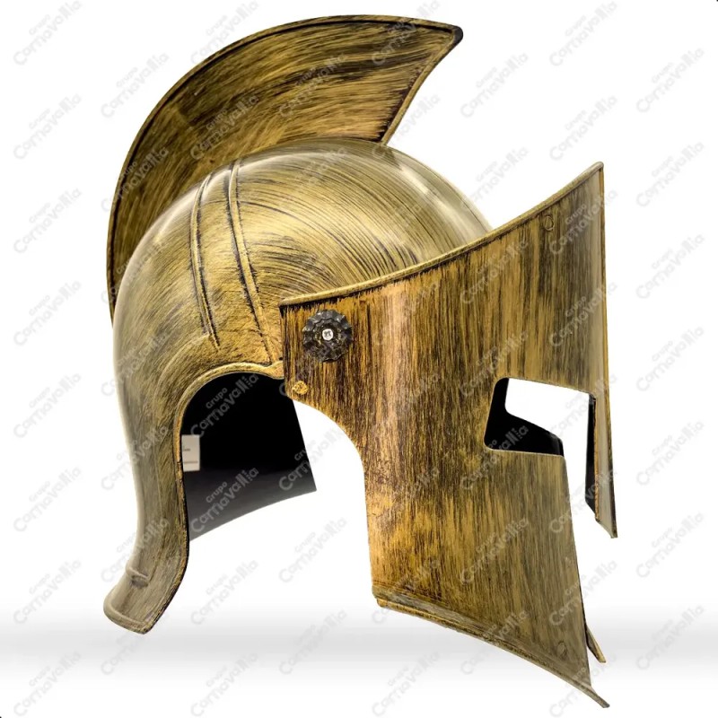 Casco Romano Color Bronce Plástico Disfraz Spartano Gladiador 300 Costume
