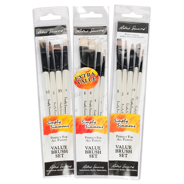 Robert Simmons Simply Simmons Value Brush Sets Everything, Generic, 1-Pack of 5