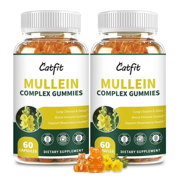 (120 pcs) Mullein Gummies for Lungs Detox– Mullein Leaf Extract