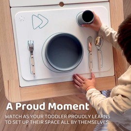 APLAINR Proud Montessori Placemat, Silicone Montessori Placemats for Toddlers, Montessori Table Setting Placemats for Kids, Set of 2