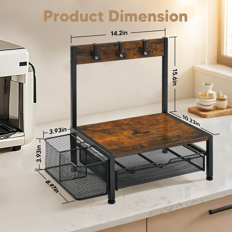 DGWJSU Tea Bag Organizer, Wood Tea Organizer and Storage Cheast,