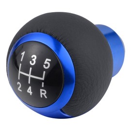 Padaodao 5 Speed Shift Knob Leather Gear Lever Stick Shifter Handle fit Most Manual Transmission Trucks SUVA Cars, Blue
