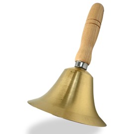 [BIG size that resonates far away] TOBEYA 7.1 inches (18 cm) Hand Bell, Brass Call Bell, Antique Style, Reception, Store, Lucky Drawing, Nursing, Wooden Grip, Event, Party