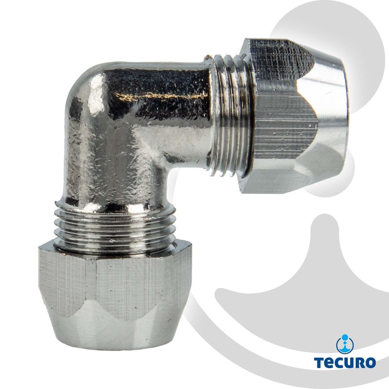 tecuro Crimp Fitting Angle 90° for Diameter 10 mm Copper