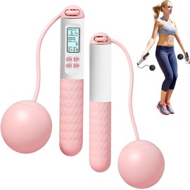 Ropeless Skipping Rope,Cordless Skipping Ropes for Adults,Wireless Skipping Rope with Counter,Smart Digital Gravity Ball Jump Rope without Rope for Home Workout Equipment for Women Men