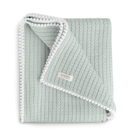 Levaya Products - Baby Blanket, Crawling Blanket 100% Organic Cotton, Premium Knit, Soft, Breathable. Oeko-Tex Standard 100 and GOTS Certified - Perfect for Delicate Baby Skin (Green)
