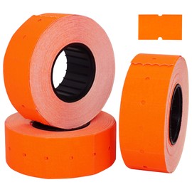 SKIR'CO (4 Rolls) Price Gun Labels 21x12mm Red Colour Price Marker Labels 4000 Price Stickers Price Marking Tags