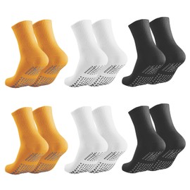 Luckwaii Stopper Socks Yoga Socks Women, 6 Pairs Grip Socks Pilates Socks Non-Slip Yoga Socks Studded Socks Non-Slip Socks Adult for Women Dance Barre Ballet Dance Trampoline Workout Sports