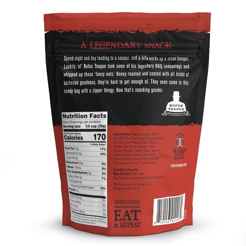 Rufus Teague - Hot BBQ Honey Roasted Peanuts - 9