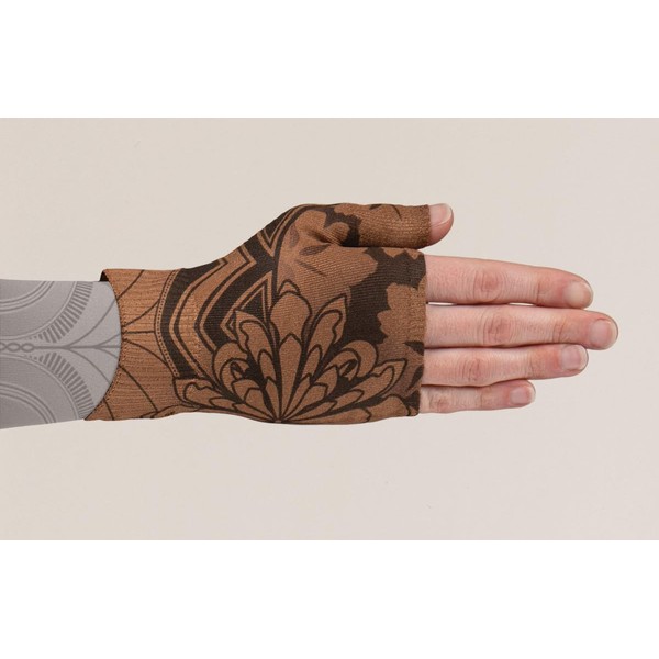 Lymphedivas Gatsby Mocha Medical Graduated Compression Gauntlet for Lymphedema (30-40