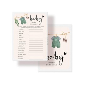 Nuhany Hilarious Baby Shower Games, Locally Grown Baby Word Scramble Game Cards, Farmer's Market Party Decorations Favors Ideas -30 pcs, 5x7 in - G04