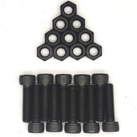 M8-1.25x30mm 12.9 Grade Alloy Steel Socket Head Cap Screws Bolts with Hex Nuts Allen Socket Drive Black Oxide Finish 12.9 Class 10sets